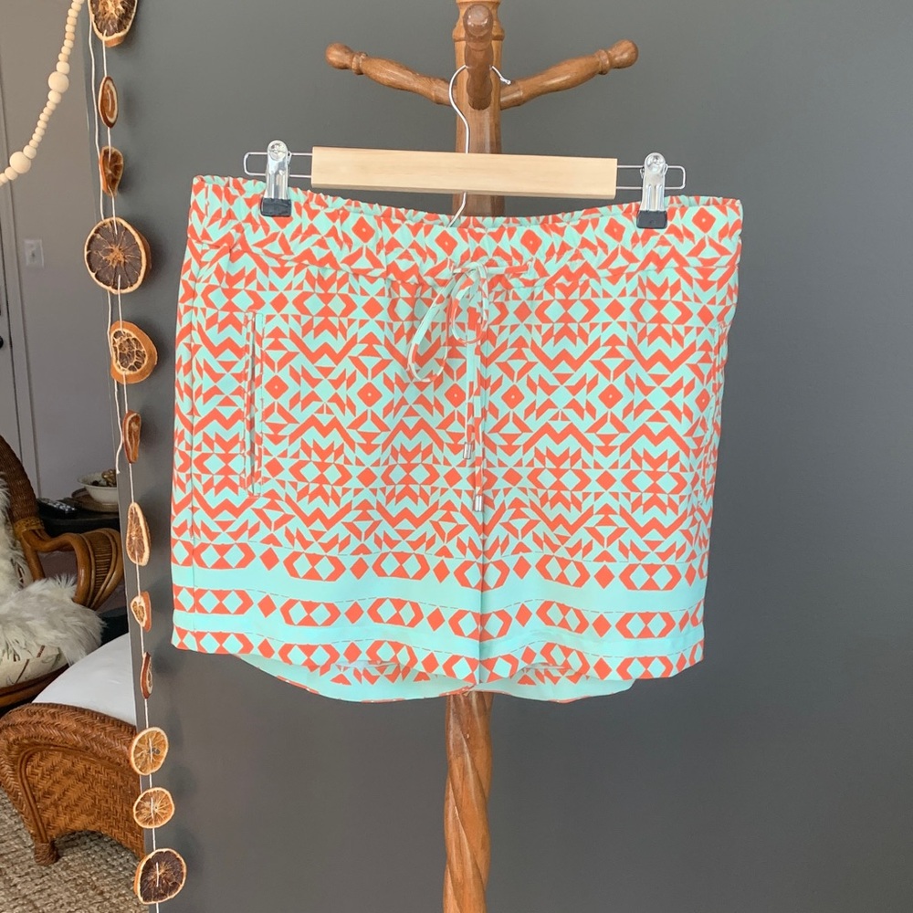 The Limited Orange and White Patterned Women's Shorts